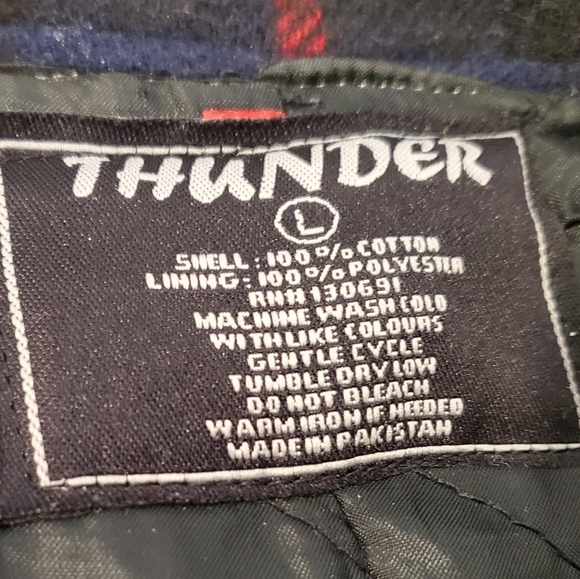 Thunder Cotton Navy and Red Plaid Barn Jacket - Picture 6 of 6